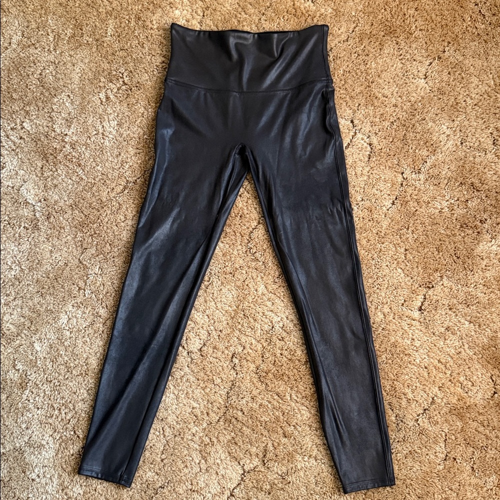 SPANX Black Faux Leather Leggings